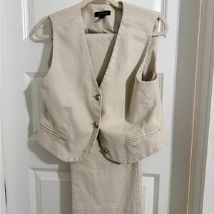 Ann Taylor Neutral Cream Tailored Women's Vest